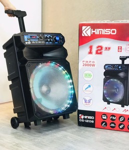 Alto-falante portátil multifunção, alta capacidade, 8 polegadas, carrinho, QS-1208, com microfone sem fio