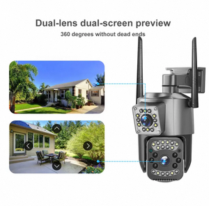 Vigilância Sem Fio 4MP IP PTZ Câmeras Wi fi 4G LTE Ao Ar Livre V380 Pro 4G Sim Card CCTV Dual Lens WiFi Câmera de Segurança