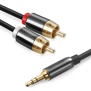 HiFi声音3.5毫米RCA音频适配器电缆2RCA公辅助插孔适配器监视器应用1/8连接器Y分离器辅助线 - Product Image 5