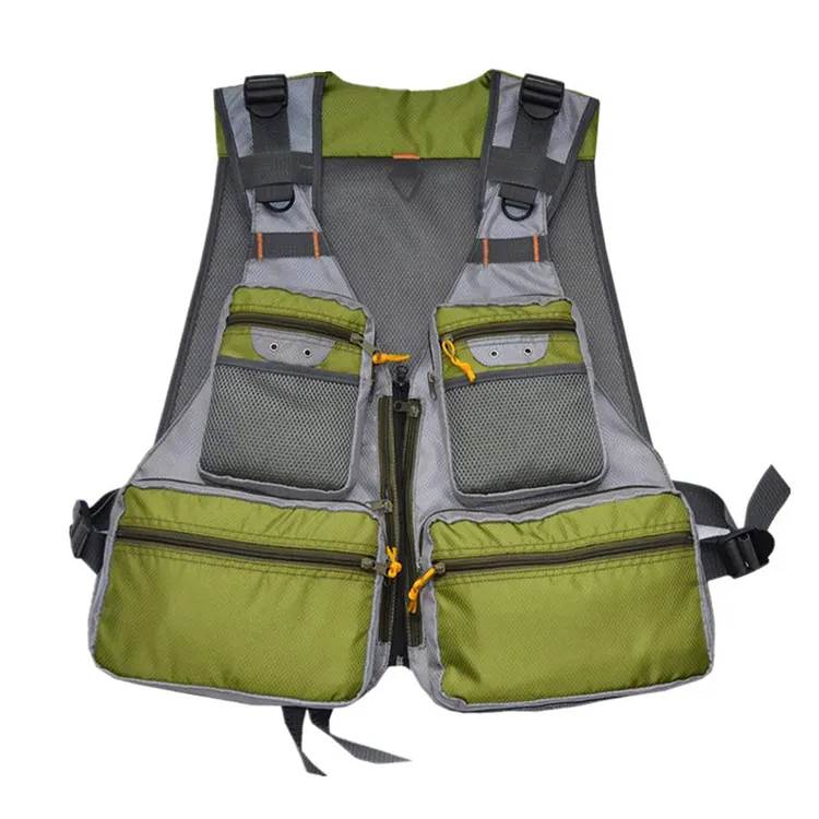 Chaleco de pesca con mosca para exteriores con chaqueta de pesca multibolsillos Chaleco para hombre para terminar fotografía de viaje