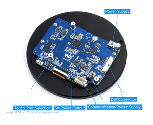 3,4 Zoll DSI LCD (C) Waves hare Round Touch Display 800x800 IPS 10-Punkt-Touch-Treiber erforderlich Unterstützt Raspberry Pi 5 4B 3B 3A - Product Image 6