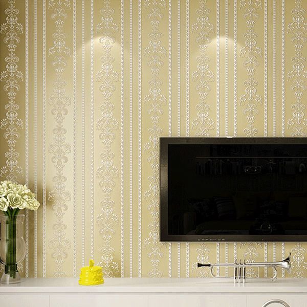 Qf version-european style striped-light yellow-10m per roll-5m