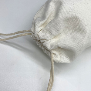 批发定制Logo白色小礼品棉布袋拉绳袋 - Product Image 3
