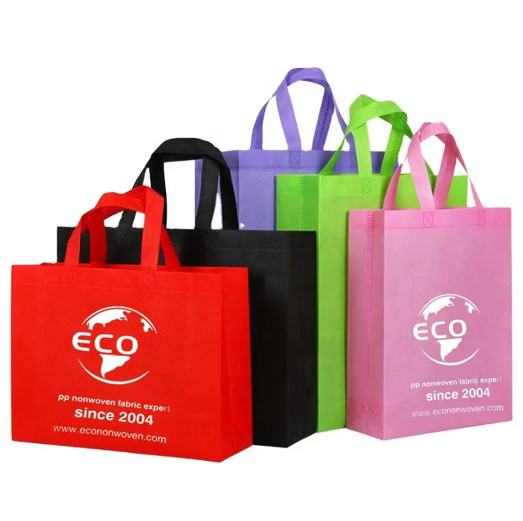 Harga loop pegangan tnt tas tote belanja nonwoven, tas thank you bukan tenun, tas bawah persegi bukan tenunan, tas tote ultrasonik bukan tenun