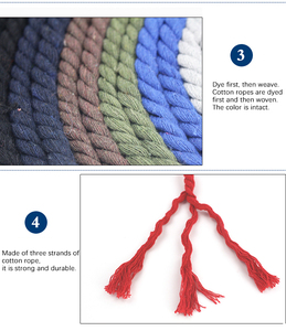 Nhà Máy Bán Buôn Bông Macrame Dây Sợi Dây Thừng Xoắn Bông Bện Dây Đa Màu Sắc Core-Spun Sợi Dây Thừng Duy Nhất Sợi Dây Thừng Ren - Product Image 3