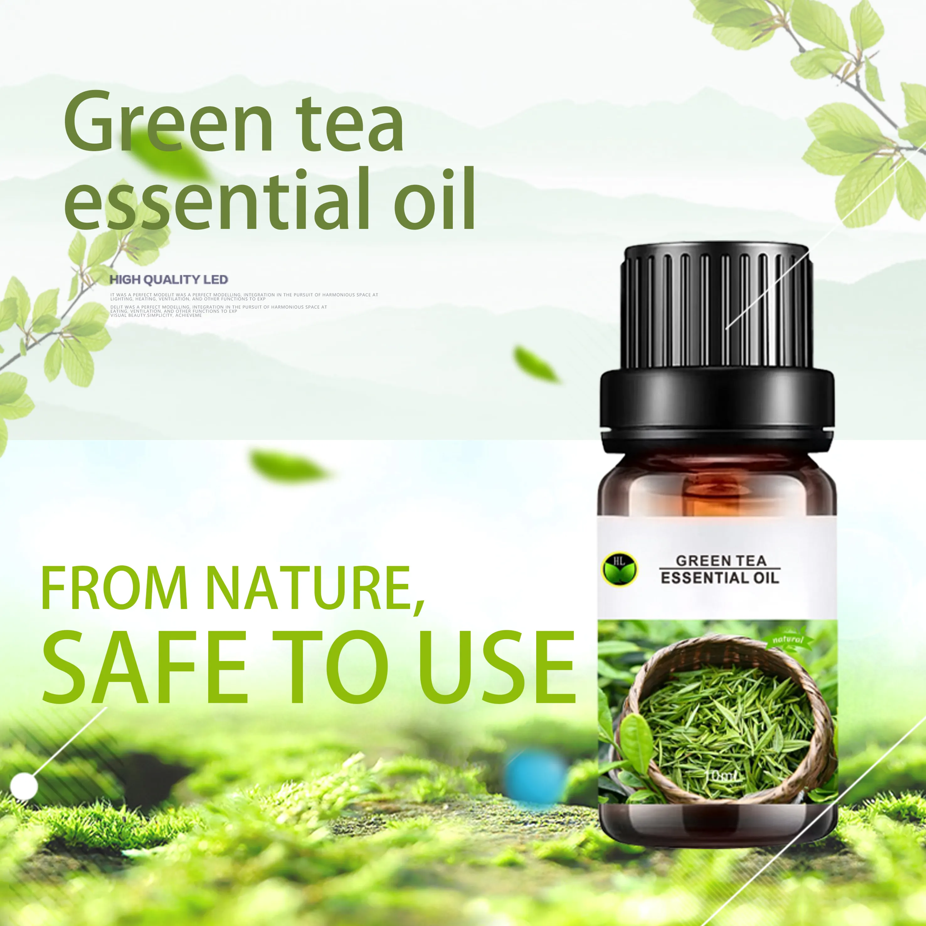 थोक प्राकृतिक शरीर तेलों निर्माता, थोक के लिए जैविक चीनी हरी चाय तेल त्वचा, बाल, फेस केयर | नहीं-ऑस्ट्रेलियाई चाय के पेड़