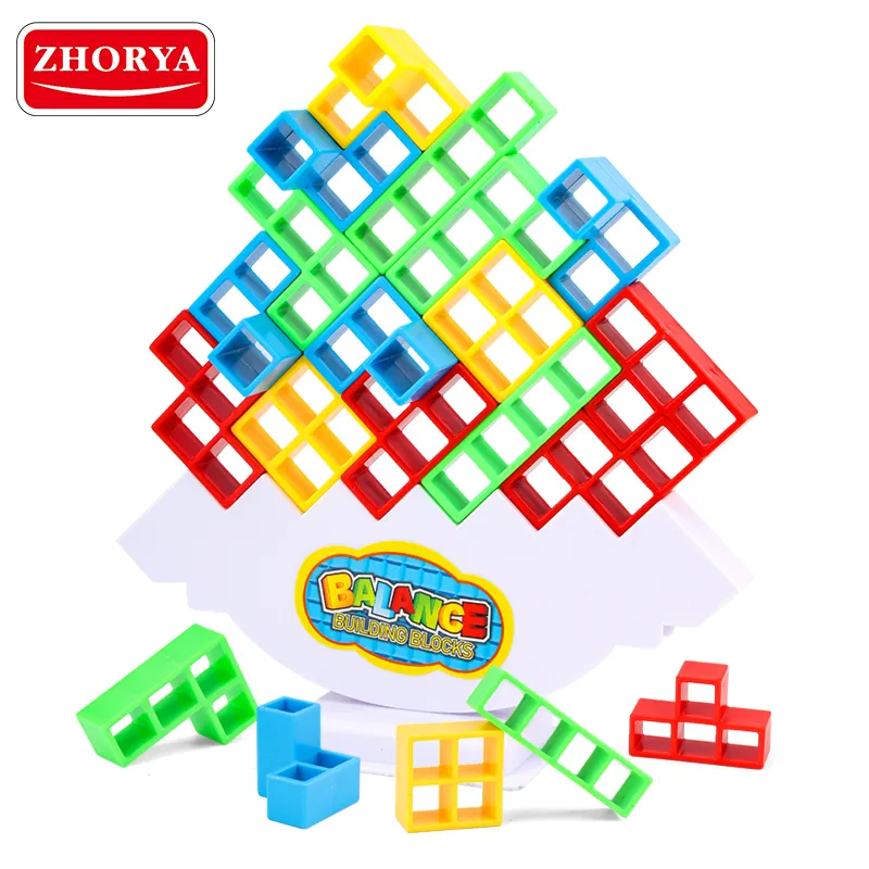 Zhorya noel 16 adet istifleme blokları denge çocuklar için oyunlar Tetris kule denge oyunları