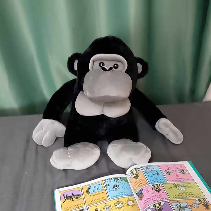 Hot Selling Black Gorilla Pluche Speelgoed Schattige Gevulde Aap Pop Slaapkussen Baviaan Pop Cadeau Voor Jongen