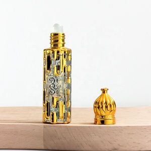 <strong>10</strong> ml Golden Arabic Attar Bottle Roll on <strong>Perfume</strong> Bottle with Glass Roller and Glass Sticker for Oud Oil Fragrance - Product Image 3