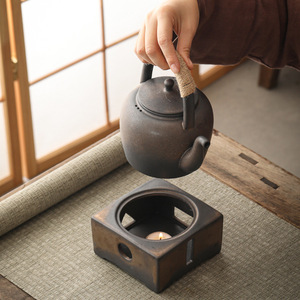 700毫升复古陶瓷茶壶套装豪华手持茶壶，带瓷座耐热家用 - Product Image 6