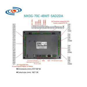 4.3 "/7" HMI PLCオールインワンMX3G-43C/70Cシリーズ内蔵アナログ入力および出力5AD2DAサポートMODBUS RTU RS485およびRS232 - Product Image 5