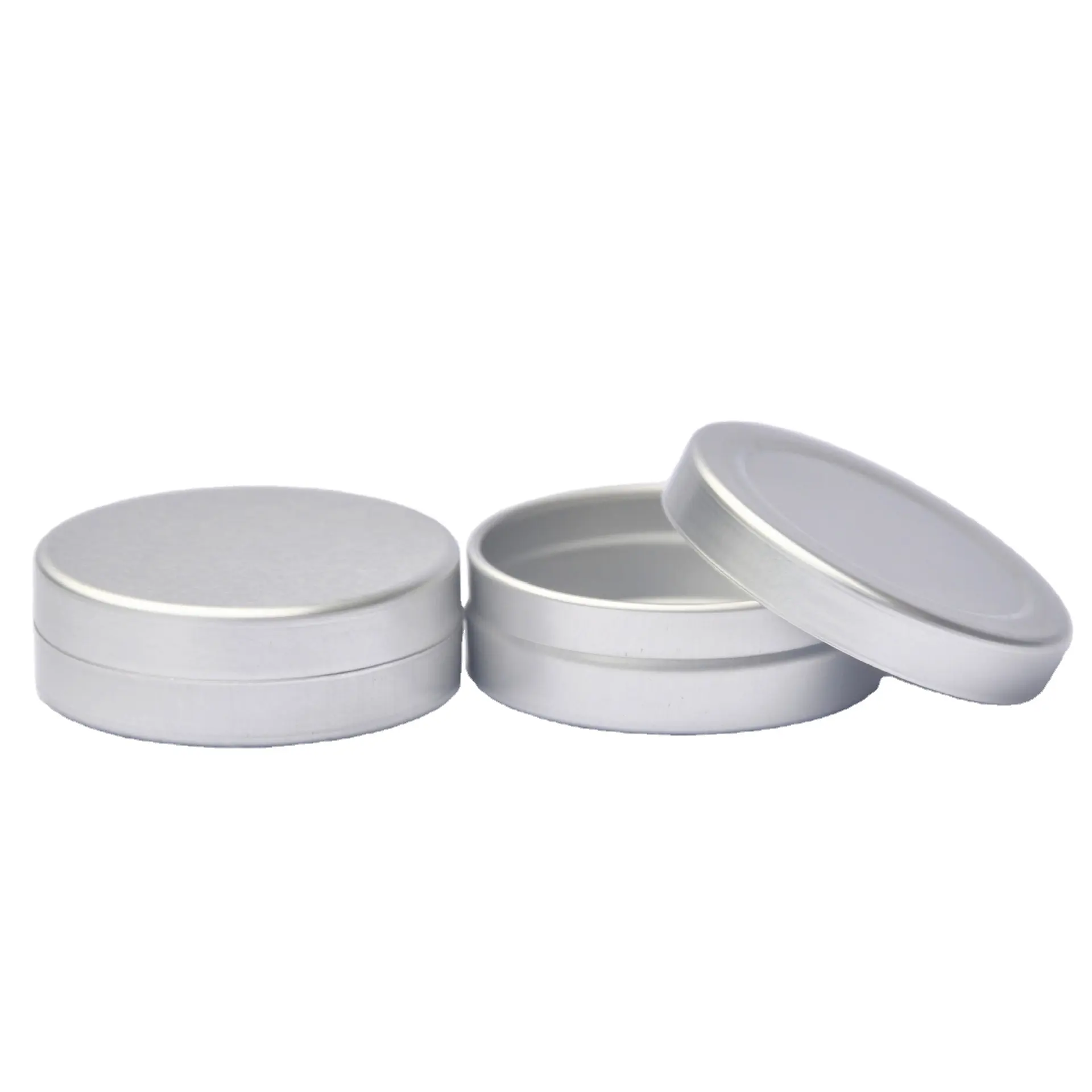 Confrey pomada óleo alumínio caixa 15G ML 46*15mm redonda latas cosméticos para velas latas de prata com tampa do parafuso