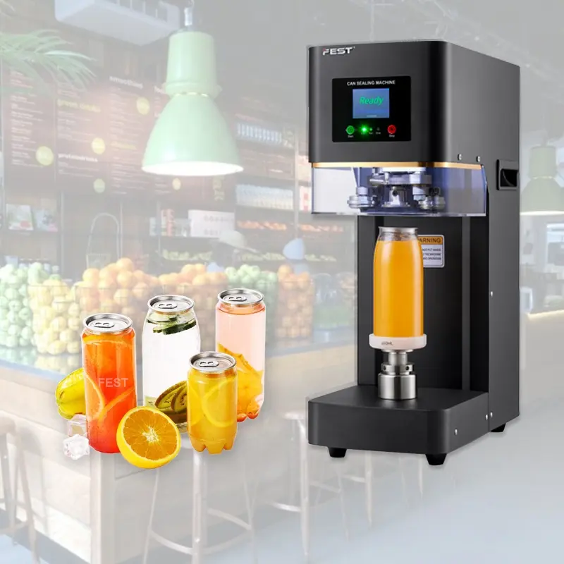 FEST Commercial Beverage Juice Beer Soda Café Bubble Tea Shop Garrafa PET De Plástico Alumínio Pode Selagem Drink Sealer Machine