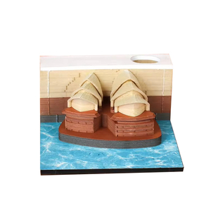 Omoshiroi <strong>Block</strong> Famous Building 2025 Weekly Calendar <strong>Paper</strong> <strong>Block</strong> 3d Sydney Opera House <strong>Memo</strong> Pad <strong>Note</strong> <strong>Cube</strong> with Retail Gift Box - Product Image 1