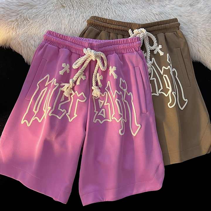 Benutzer definierte Vintage 100% Baumwolle Laufen Basketball Sport Männer Schweiß 3D Bildschirm Schaum Puff Print Mesh Shorts