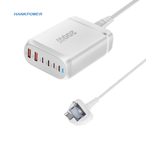 OEM ODM 6 Port PD USB GaN 200W Fast Desk PD QC Quick Charger <strong>4</strong> Type C <strong>3</strong> USB a Ports Desktop Charger - Product Image 5
