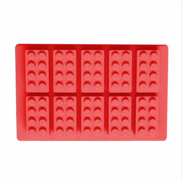 Bac à glaçons en briques de construction Lego, rouge.