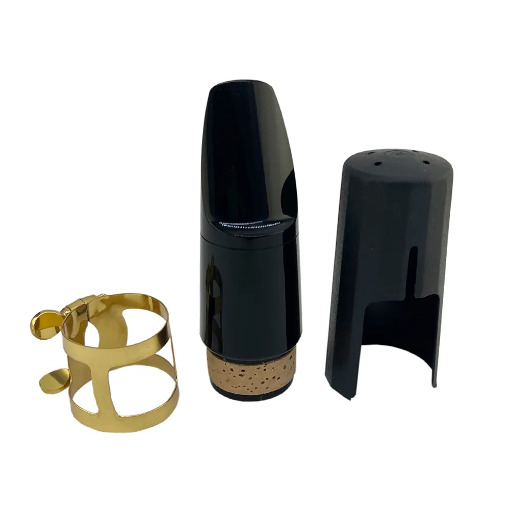 Wholesale Bass Clarinet Blowing Mouth High end Rubber Wooden Flute Head Metal Clip Hat Set