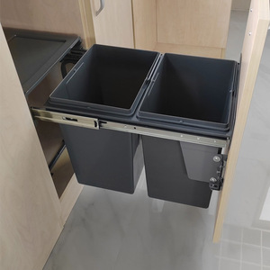 Contenedor de basura de cocina de 2X15L debajo del fregadero, cubo de basura integrado para gabinete de 400/450mm - Product Image 3