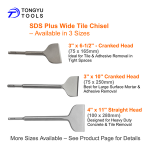 SDS cộng với 3 "x 10" gạch loại bỏ đục bit, <span class=keywords><strong>cranked</strong></span> Đầu phẳng xẻng rộng mở rộng công cụ cho búa quay, thinset vữa sàn - Product Image 6