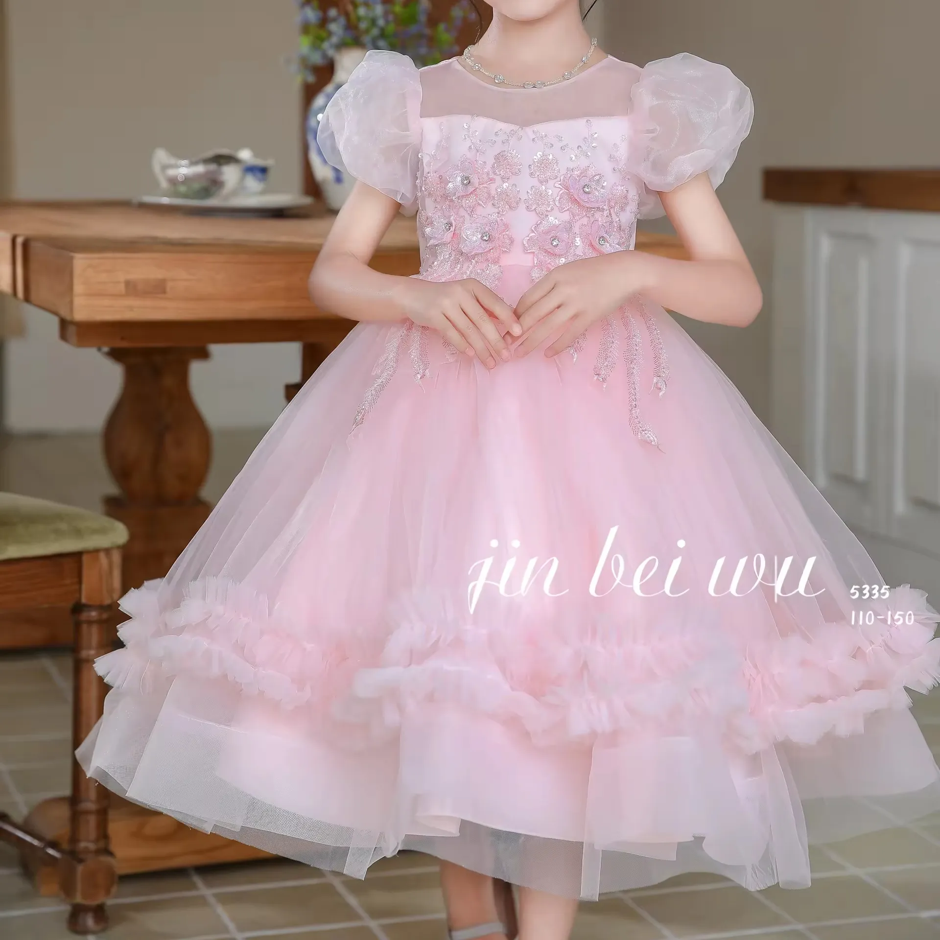 5335 новое красивое детское платье для выступлений, платье для девочек, платье принцессы хорошего качества