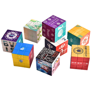 Custom 5/6/7/8/10cm square Foldable Magic <strong>Cube</strong> Diy Education Toy Personalized logo Photo Advertising 3d Folding Puzzle <strong>Cube</strong>
