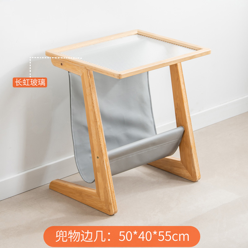 Side table with pockets - original color (large fluted glass)