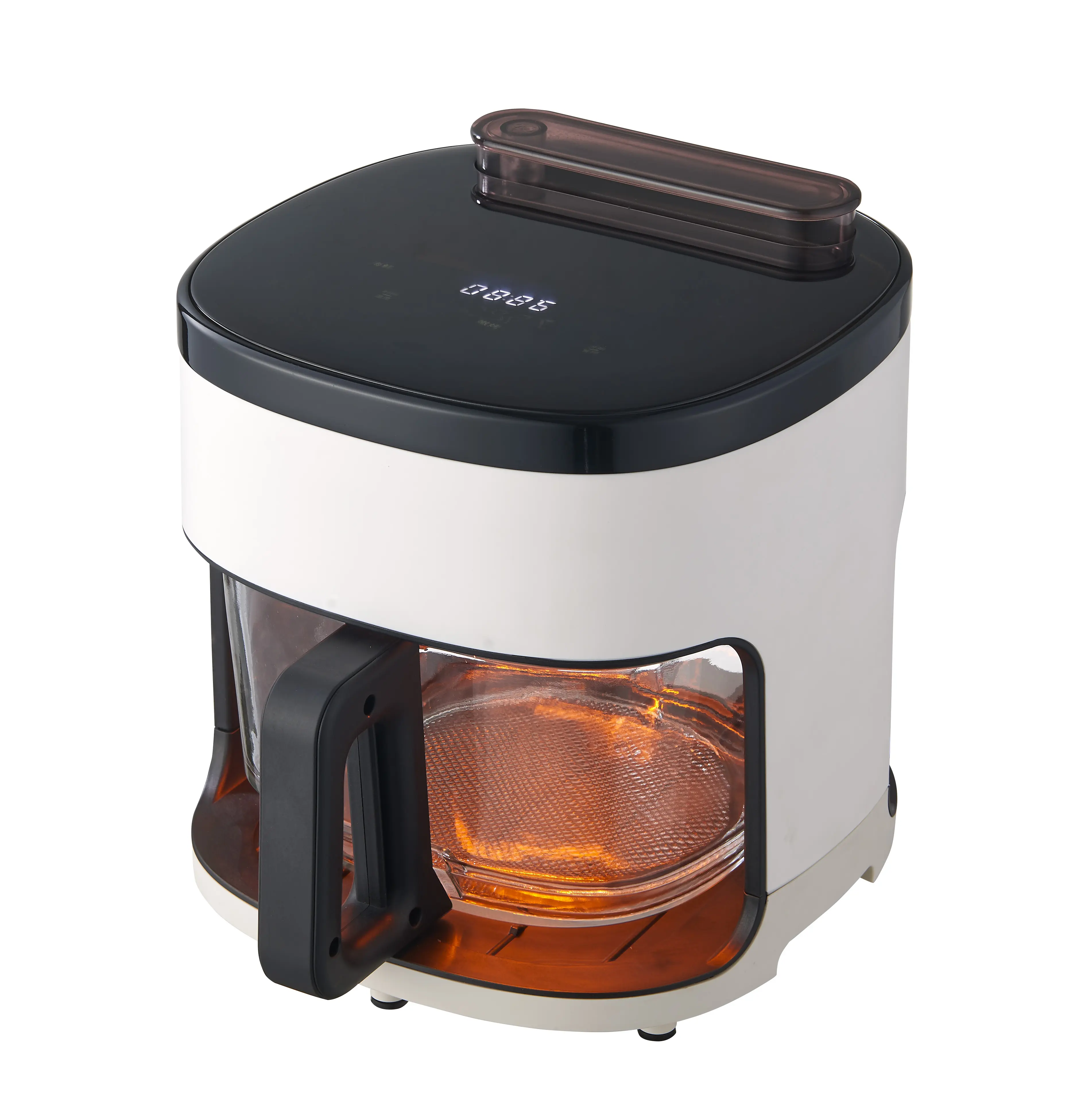 Heimgebrauch Luftfritteuse Ofen Küchenherd digitale Steuerung mit Glas-Quadratenschüssel 1300 W TOC individuelle Fryer