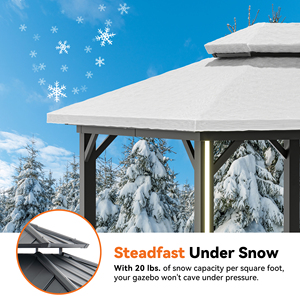 More <strong>New</strong> <strong>Style</strong> Hardtop <strong>Gazebo</strong> 12' X 20' Reinforced Base of Patio <strong>Gazebo</strong> with Expansion Bolts <strong>Gazebos</strong> - Product Image 5