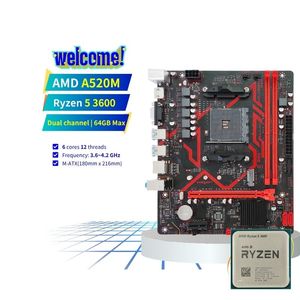 AMD Ryzen 5 3600 için PANDL yeni AM4 kombinasyonu Set desteklenen oyun PC çift DDR4 RAM M2 SATA3.0 USB3.0 PCIeX16 A520M anakart - Product Image 1