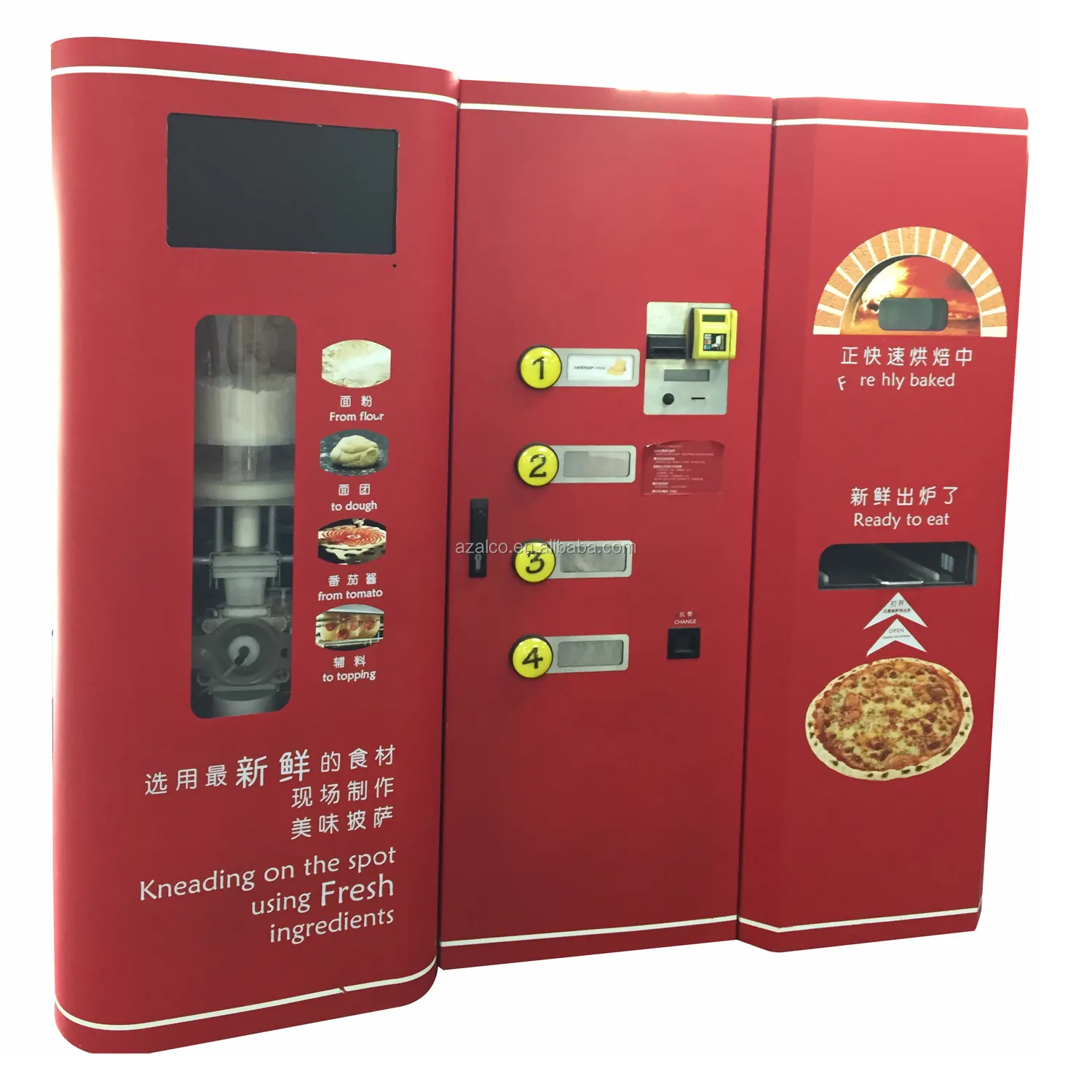 Máquina expendedora personalizada de pizza feliz con control en línea y sistema de gestión