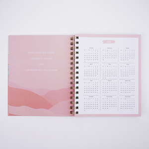 2025 stile semplice griglia copertina rigida Vintage a spirale legante <span class=keywords><strong>Notebook</strong></span> Planner con foglio di timbro e Soft Touch laminazione