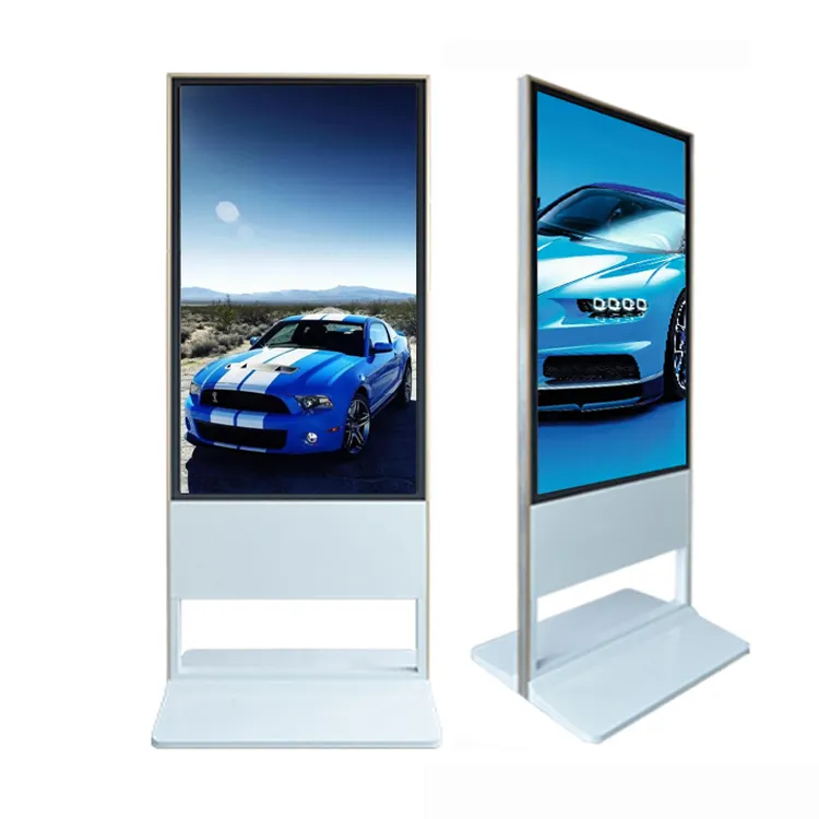 55 Inch Double Sided Floor Stand Indoor Interactive Digital Signage Lcd Display Advertising Information Touch Screen Kiosk