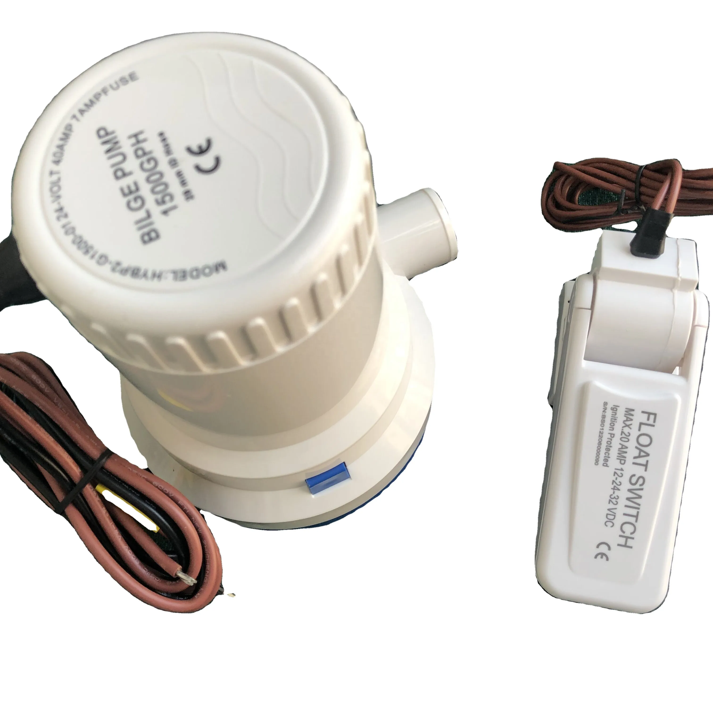 MARINE BILGE PUMP 24V DC 1500GPH IMPELLER SMALL BOAT WATER PUMPS WITH FLOAT SWITCH