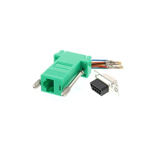 米色RS232 DB9 D-sub 9引脚母至8p8c类5e类6类7类RJ45母局域网模块化串行适配器 - Product Image 4