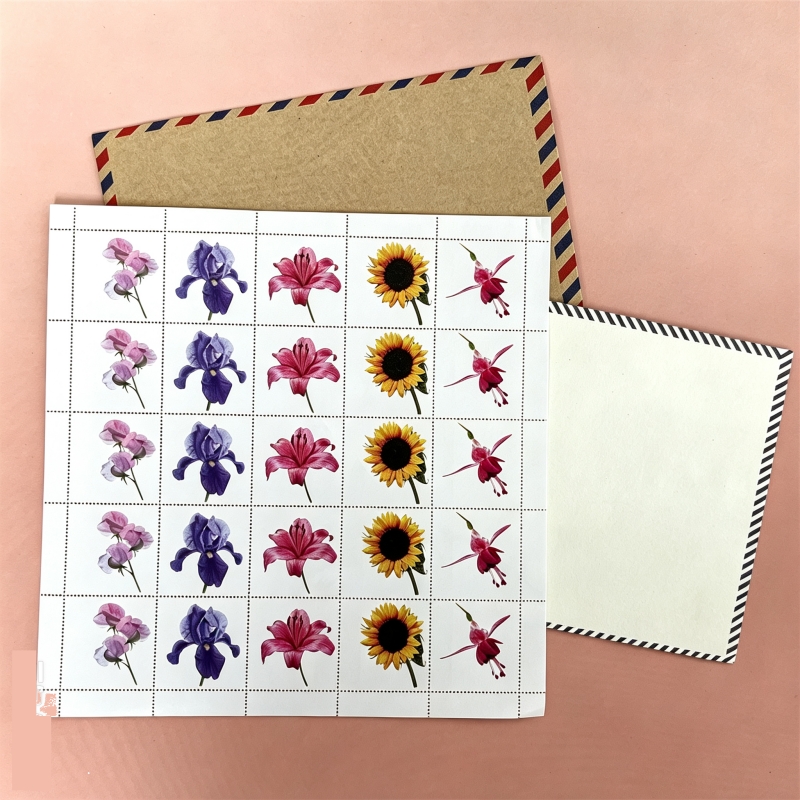 Bleu foncéUK 25 x timbres de 1ère classe (Lily & Sunflower)
