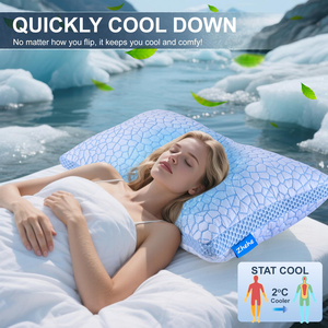 Chân không khách sao-bọt-gối dạ dày ngủ shredded Bộ nhớ bọt vuông cổ gối với làm mát bao gồm cho tốt hơn đêm ngủ bọt - Product Image 2