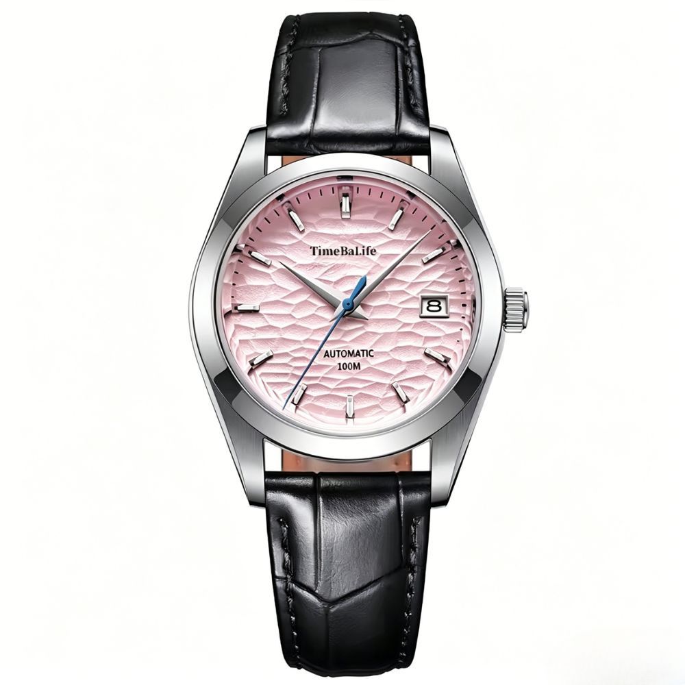 Leather-Strap Pink-dial
