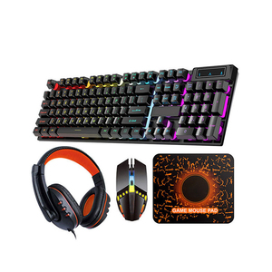 Gaming <strong>Keyboard</strong> &amp; Mouse Headset and Mouse Pad Set 4 <strong>in</strong> 1 USB <strong>Computer</strong> Notebook Wired <strong>Keyboard</strong> and Mouse Combo