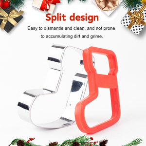 Giáng sinh Cookie cắt đặt Silicone + thép không gỉ kim loại Halloween Cookie cắt hình dạng-Bông Tuyết Sao cây vớ - Product Image 2