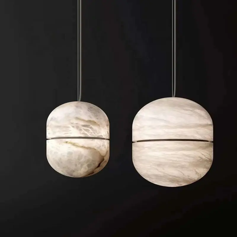 Bedside stairs Hot Sales CE Approval Alabaster ball pendant light modern dining table pendant lamp