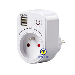 Adaptador de viaje universal hecho a medida con enchufe USB con toma de tierra estándar residencial - Product Image 1