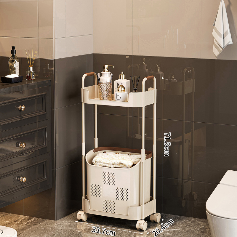 Laundry basket storage rack - two tiers