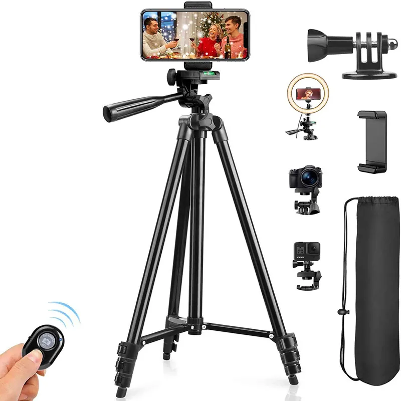 Flessibile Smartphone Ring Light Vlog videocamera Selfie Stick supporto per telefono treppiede per Gopro Live Stream Projector Camera