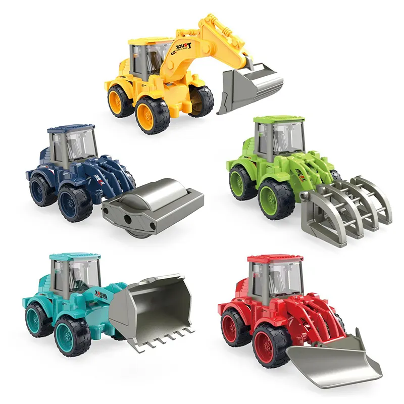 Good quality 5pcs engineering construction friction toy vehicle truck set for kids