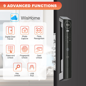 Hot Selling <strong>Security</strong> Camera Door Lock Combines Fingerprint Recognition Wishome App Card Induction <strong>Code</strong> and Key Unlocking - Product Image 6