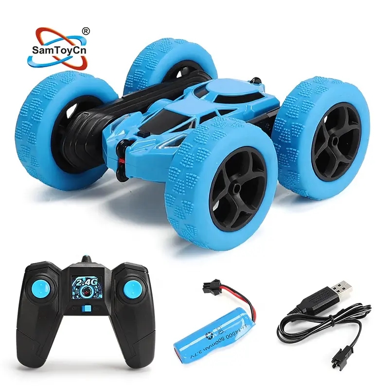 Samtoy 2.4GHz Electric RC Car Juguetes Carros Double Sided Rotating 360 Flips Racing Radio Remote Control Stunt Car per bambini