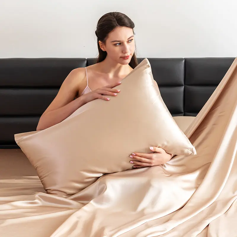 Taihu kar özel 100% dut ipek yastık koruyucu nefes dokuma standart boyut ipek yastık kılıfı