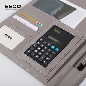 Luxury <strong>A4</strong> Gray Business Portfolio <strong>Folder</strong> Multifunction Office <strong>Conference</strong> Presentation <strong>Folder</strong> with <strong>Notepad</strong> PU Leather - Product Image 3