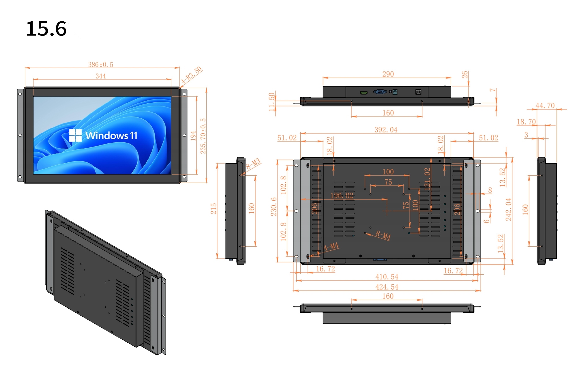 15.6"/RK3568/2G+16G/Android13